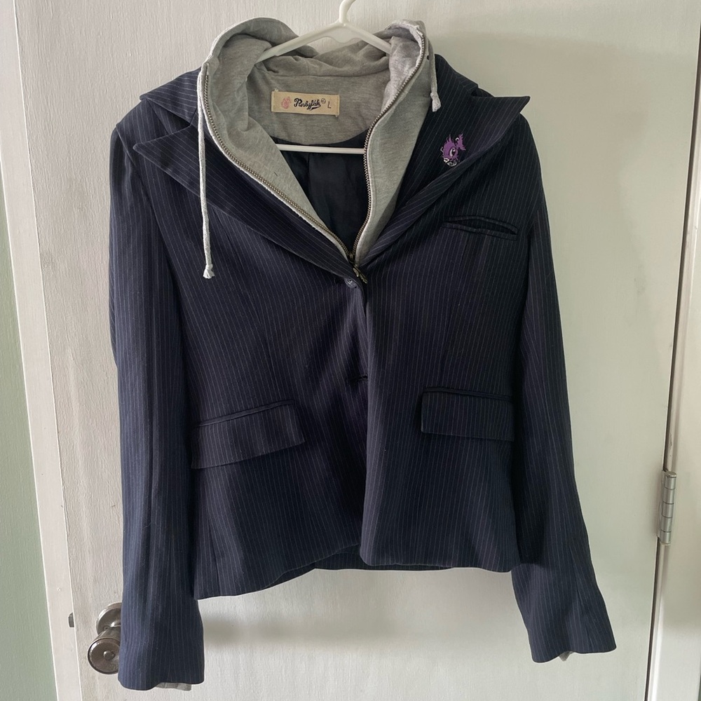 London Women's Navy Blazer with Hoodie